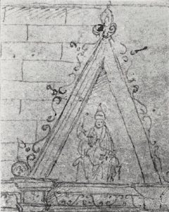 Read more about the article Enthroned figure with a bearded face in a facade sketch for San Petronio, Bologna – plausibly a depiction of Pope Julius II.